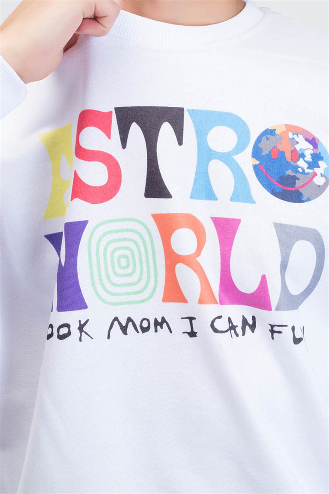 Trendiz Astro World Yuvarlak Yaka Sweatshirt Beyaz 111115