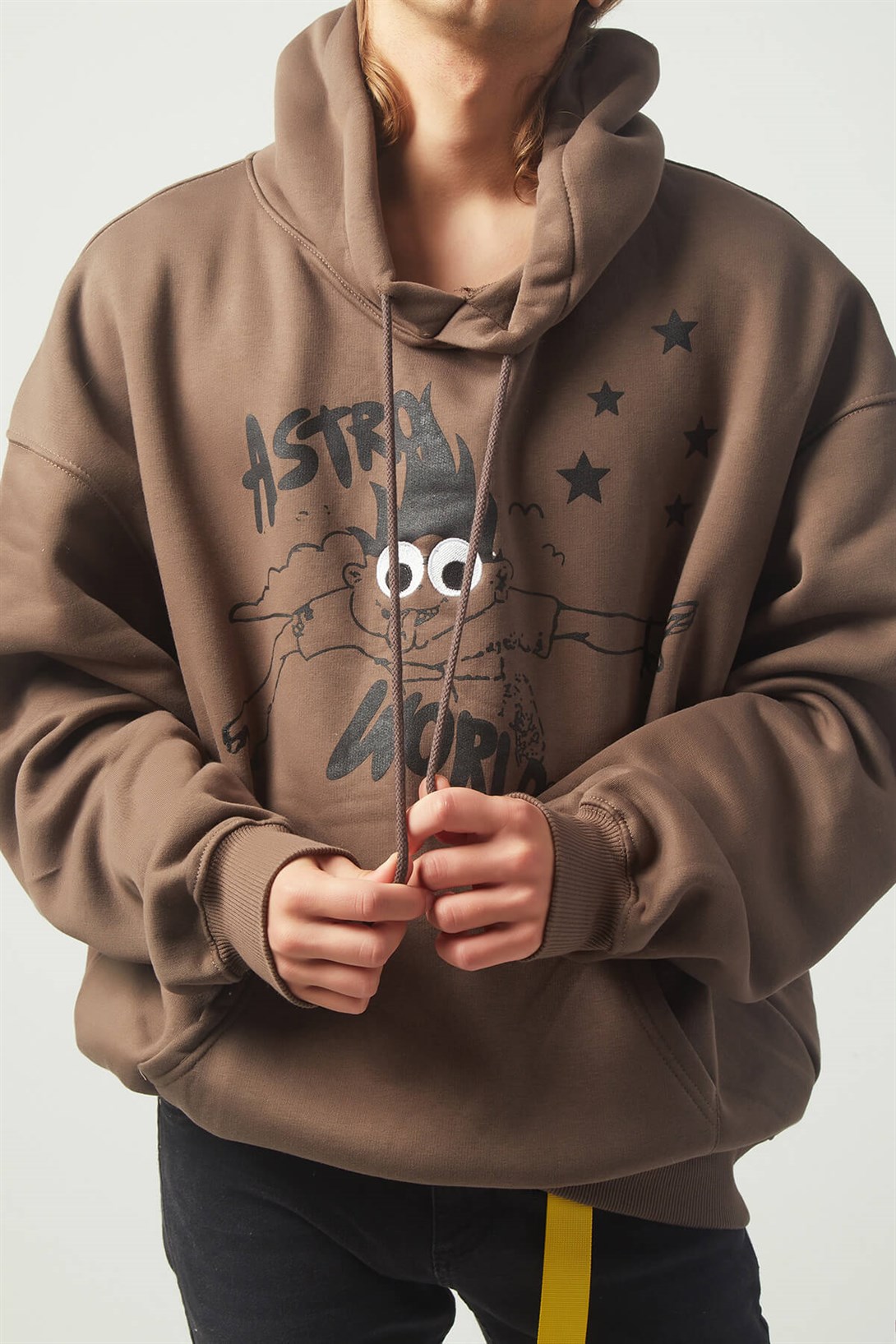 Trendiz Astroboy Oversıze Sweatshirt Kahverengi TR30019