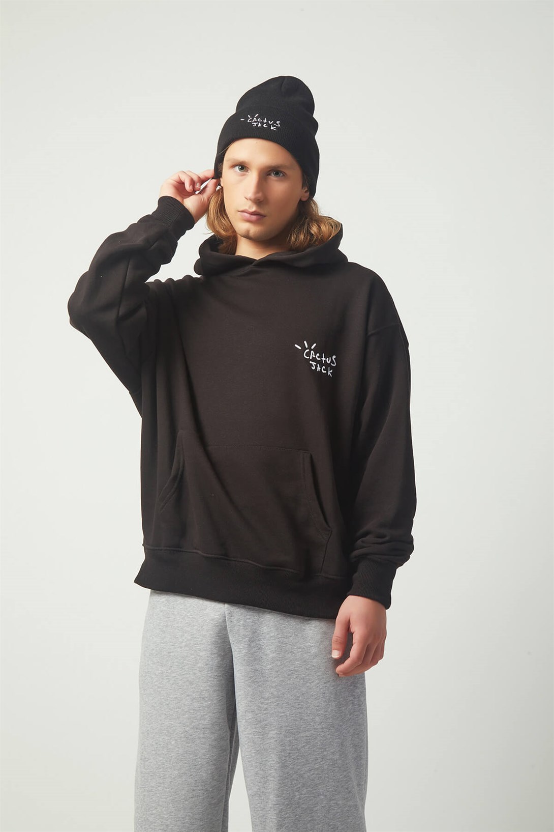 Trendiz Cactus Oversıze Sweatshirt Siyah TR30013