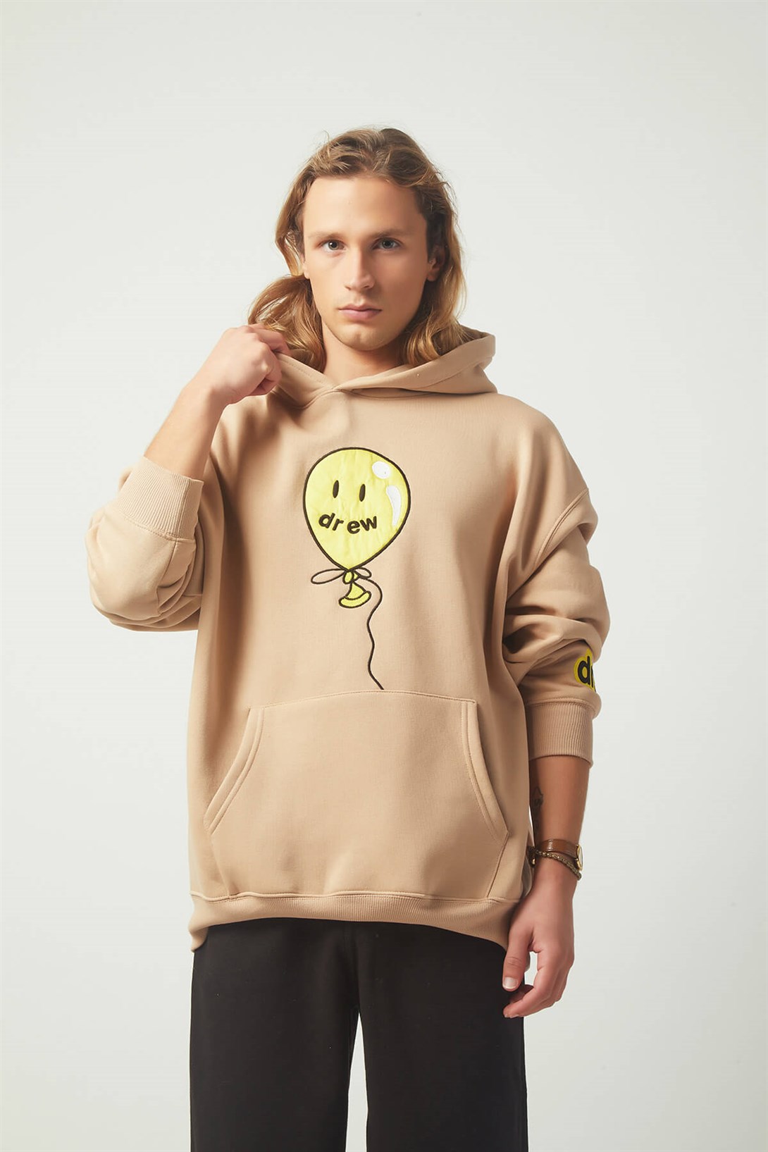 Trendiz Drew Balon Oversıze Sweatshirt Krem TR30012