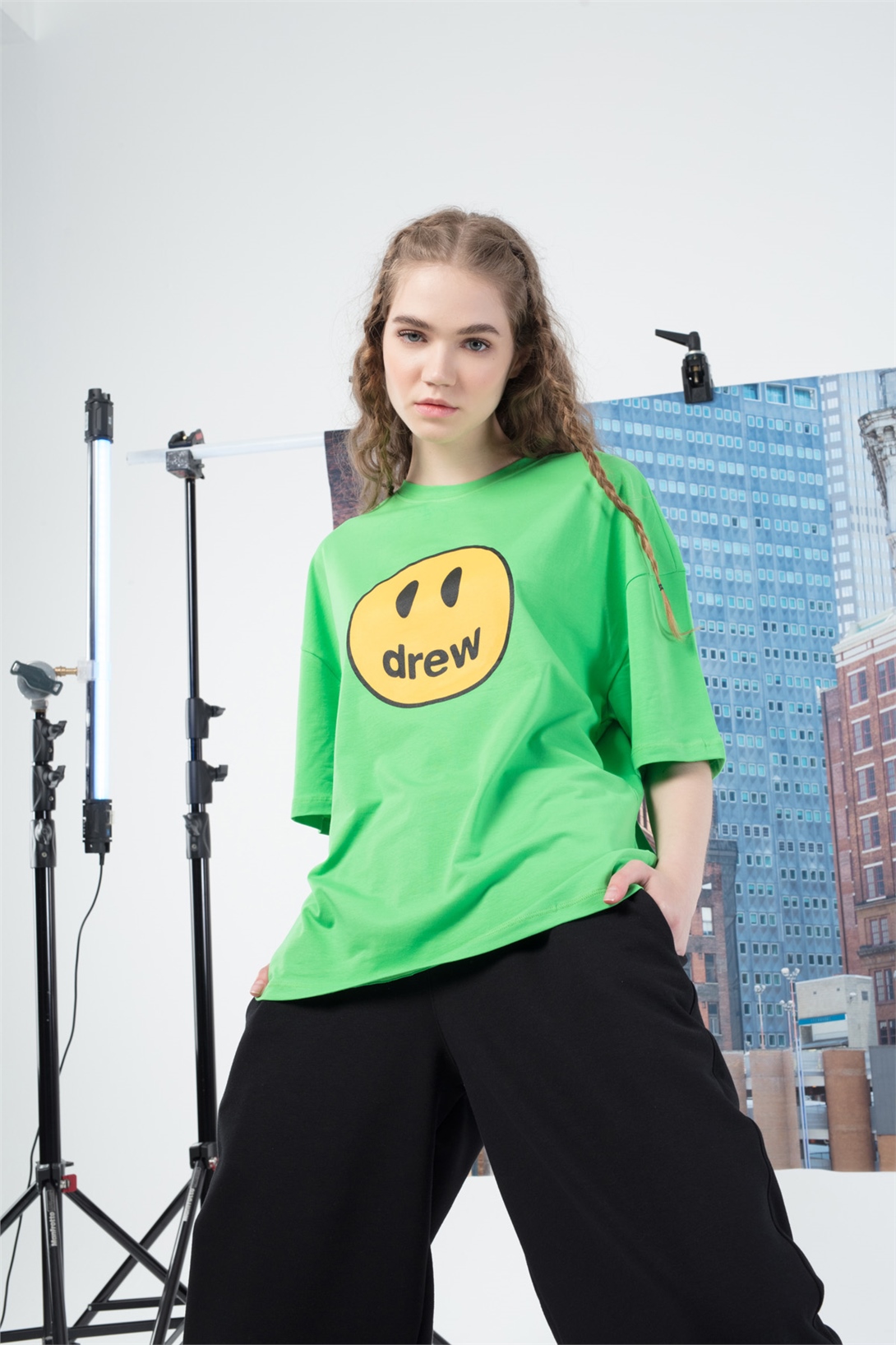 Trendiz Oversize Drew Unisex Özel Seri Tshirt Yeşil