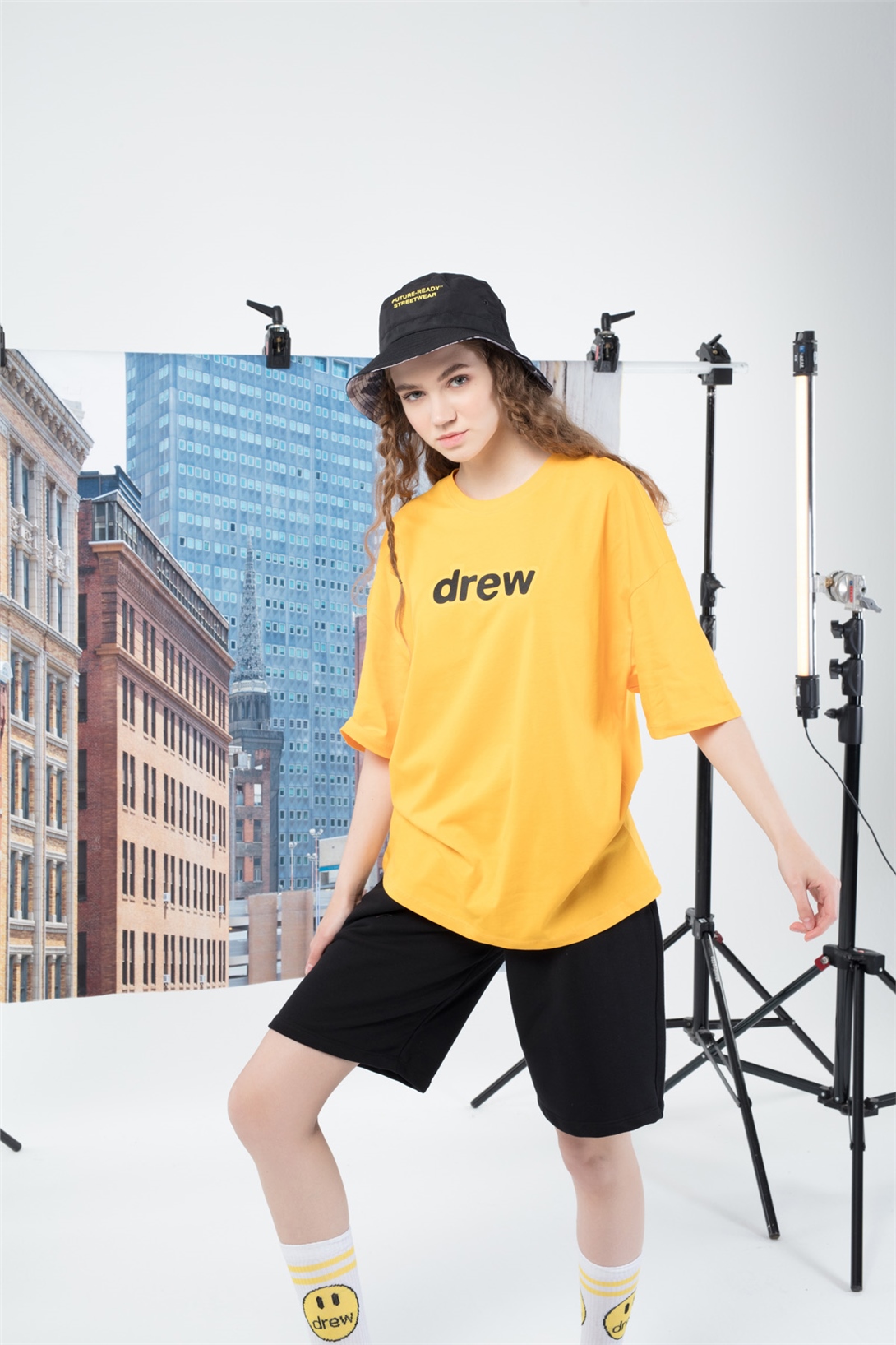 Trendiz Oversize Drew Unisex Özel Seri Tshirt Sarı
