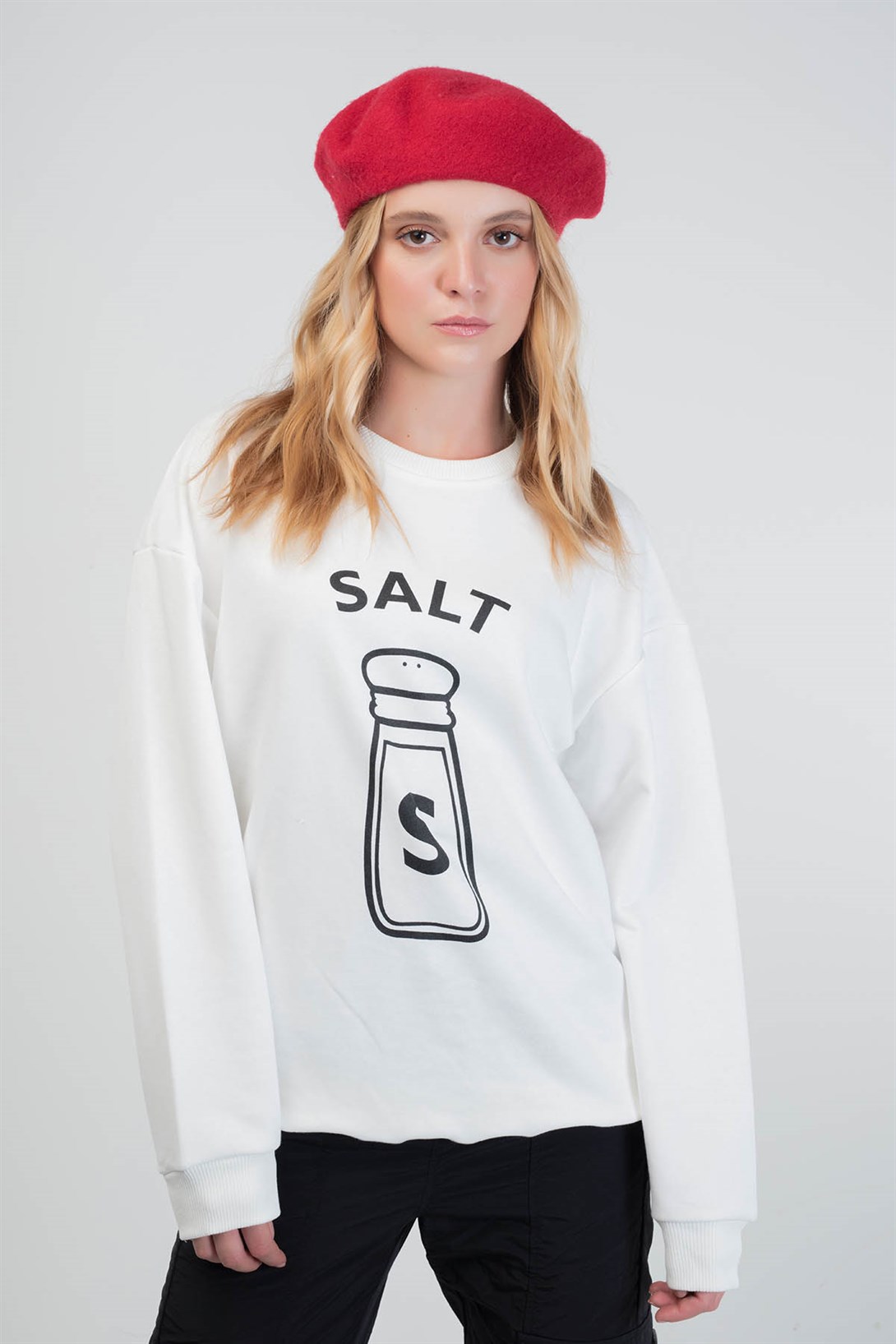 Trendiz Salt Couple Kadın Yuvarlak Yaka Sweatshirt Siyah 121105