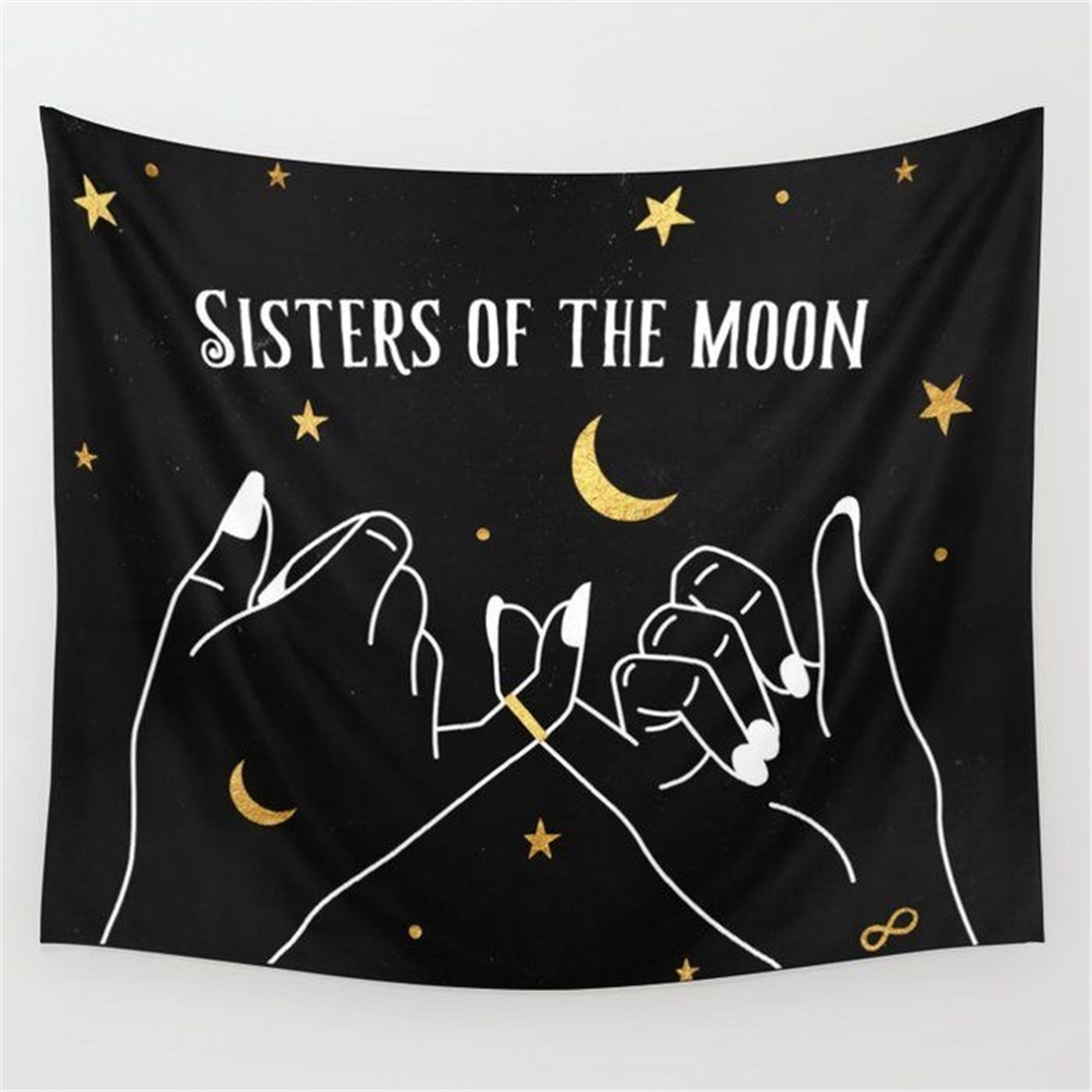 Trendiz Sisters of The Moon Siyah Duvar Halısı