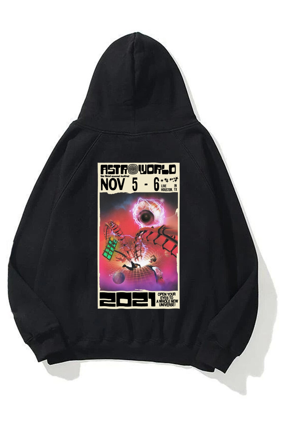 Trendiz Unisex Astroworld 2021 Siyah Sweatshirt