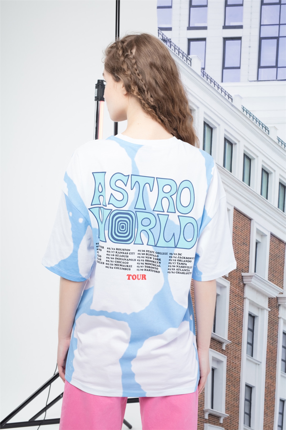 Trendiz Unisex Astroworld Tshirt Beyaz-mavi