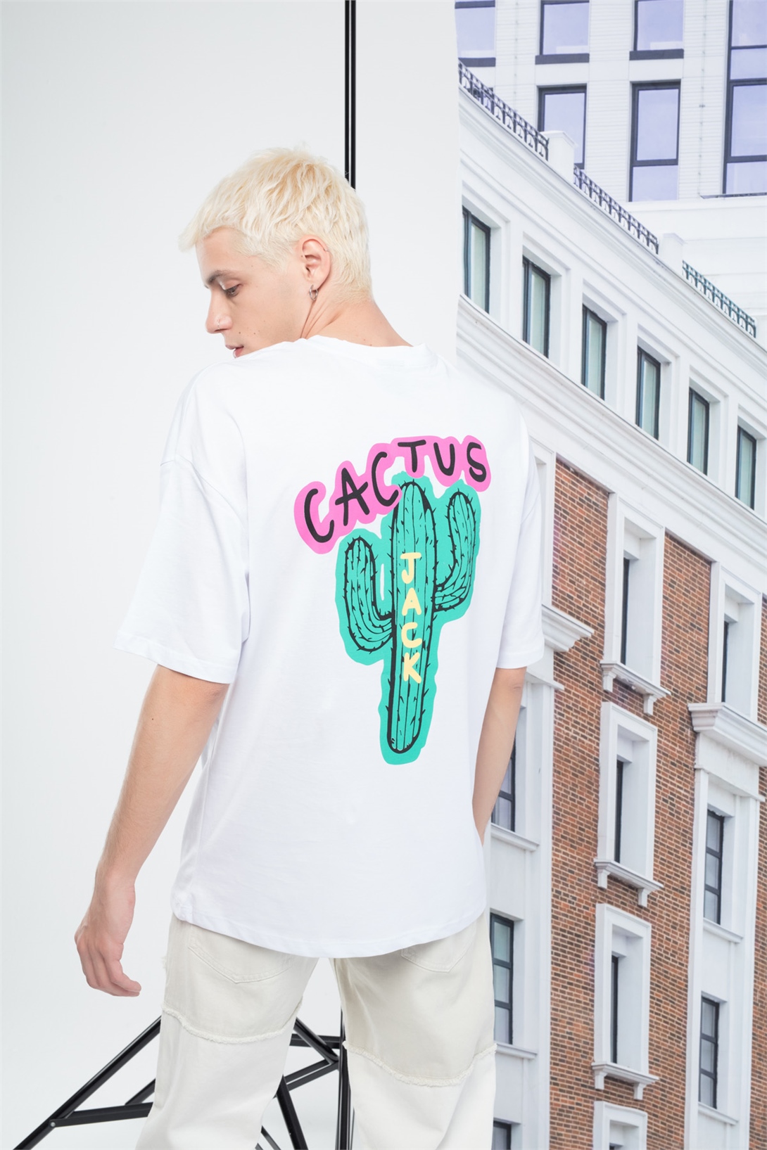 Trendiz Erkek Cactusjack Tshirt Beyaz