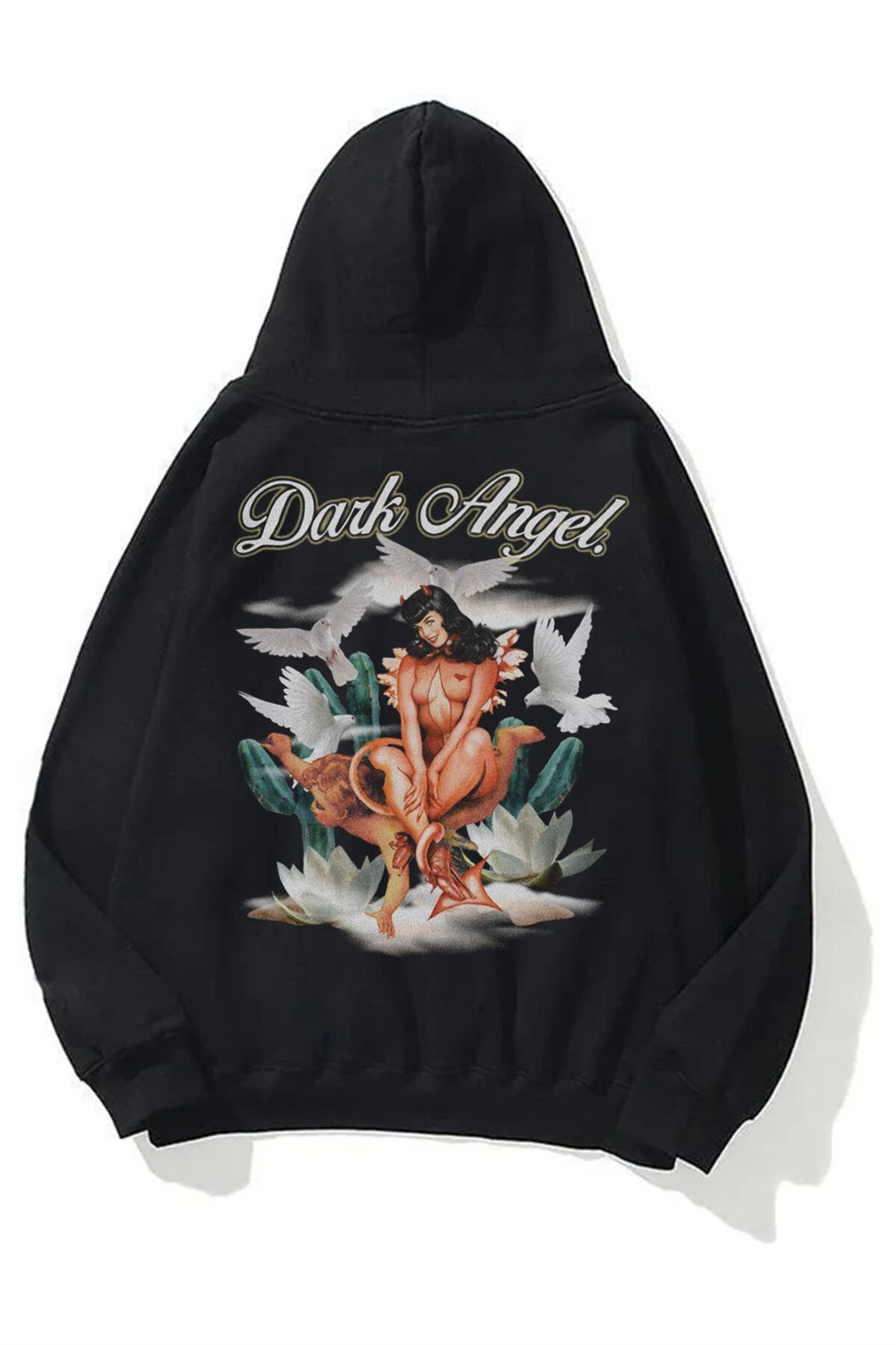 Trendiz Unisex Dark Angel Sweatshirt Siyah