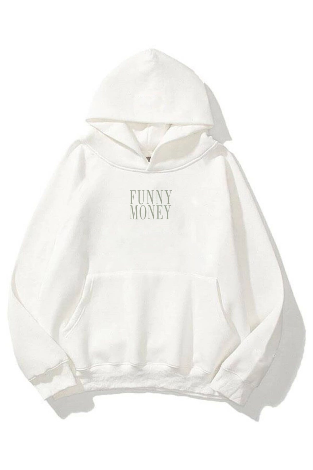 Trendiz Unisex Funny Money Sweatshirt Beyaz