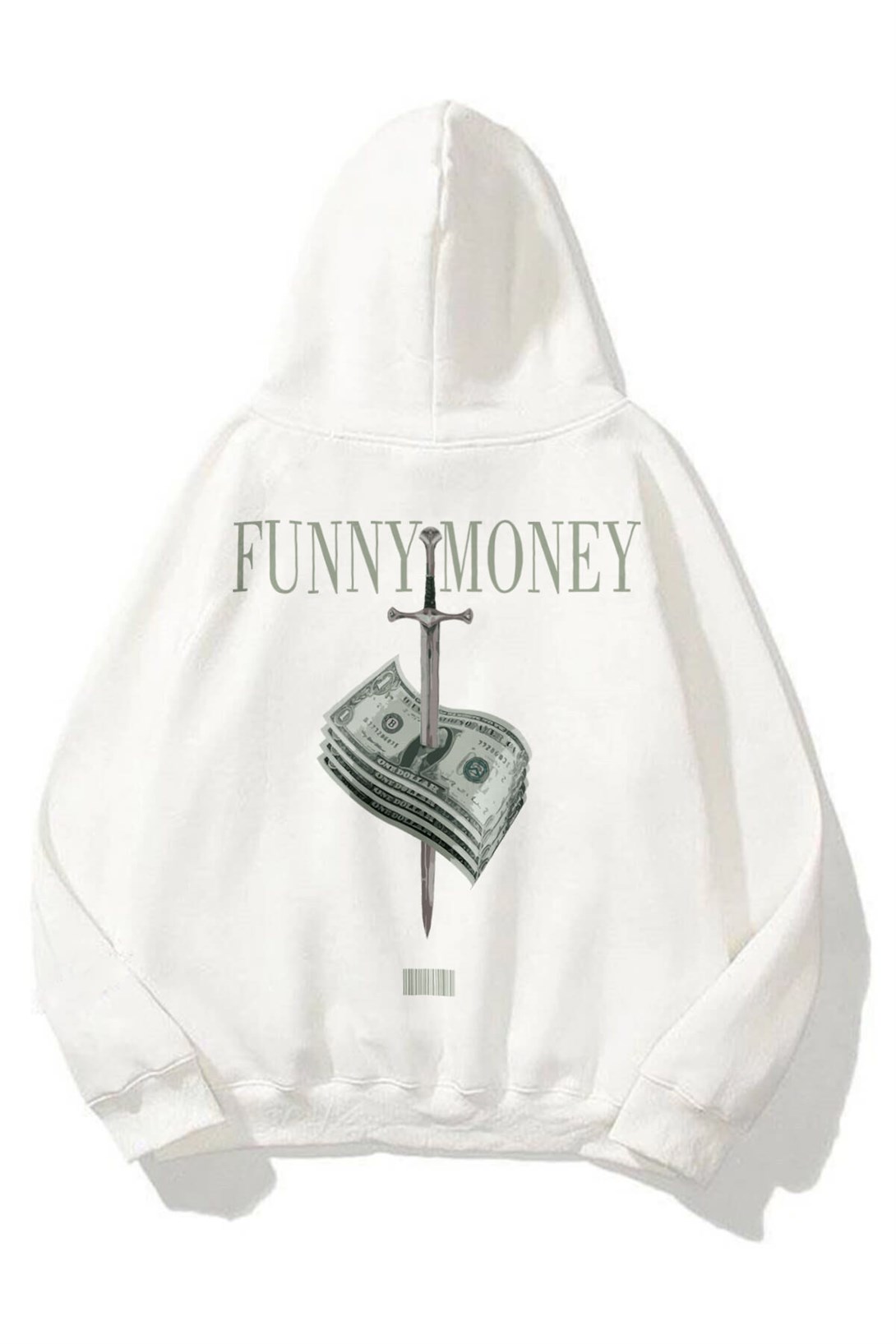 Trendiz Unisex Funny Money Sweatshirt Beyaz