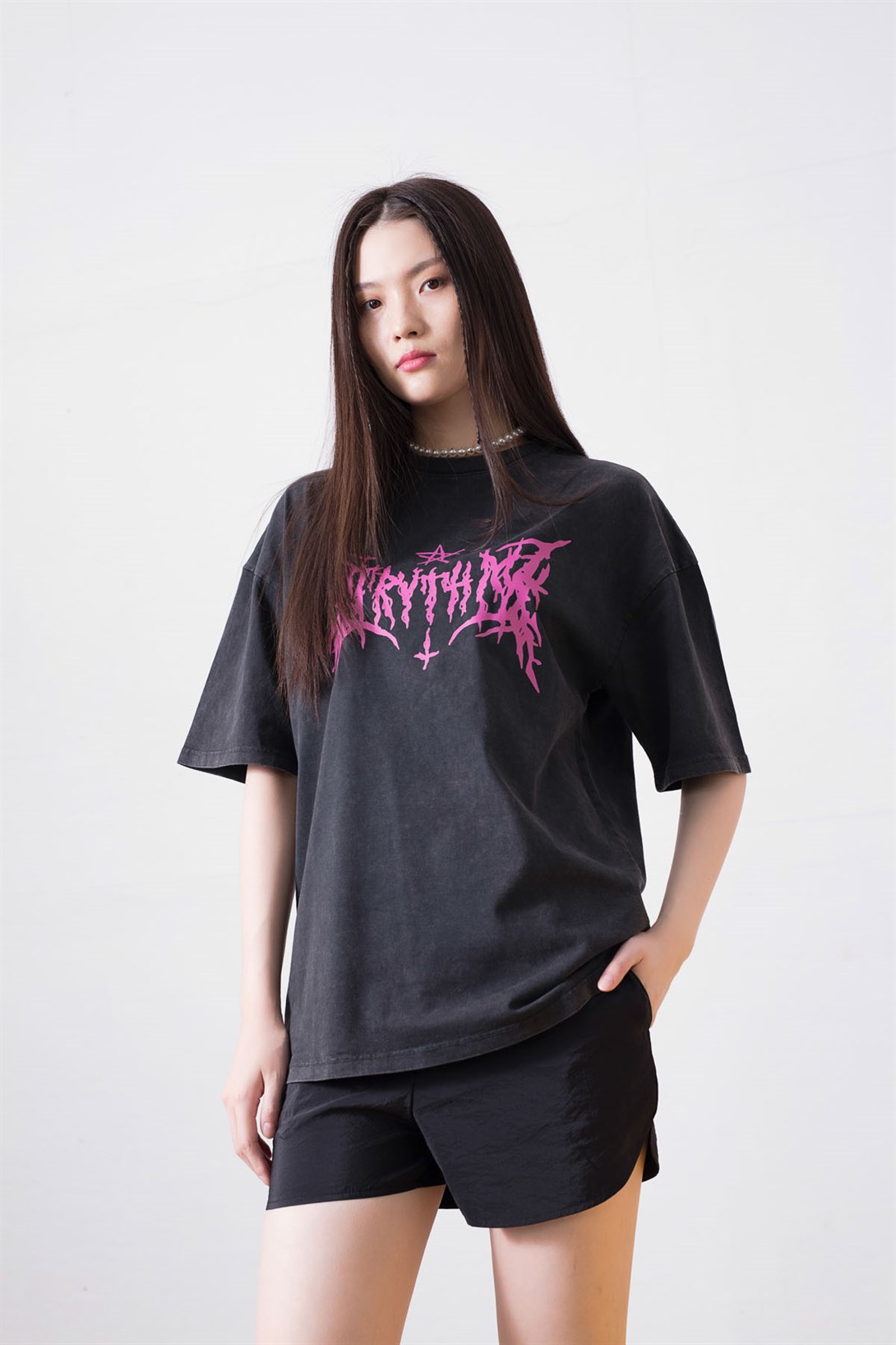 Trendiz Unisex Gothic Harajuku Antrasit Tshirt