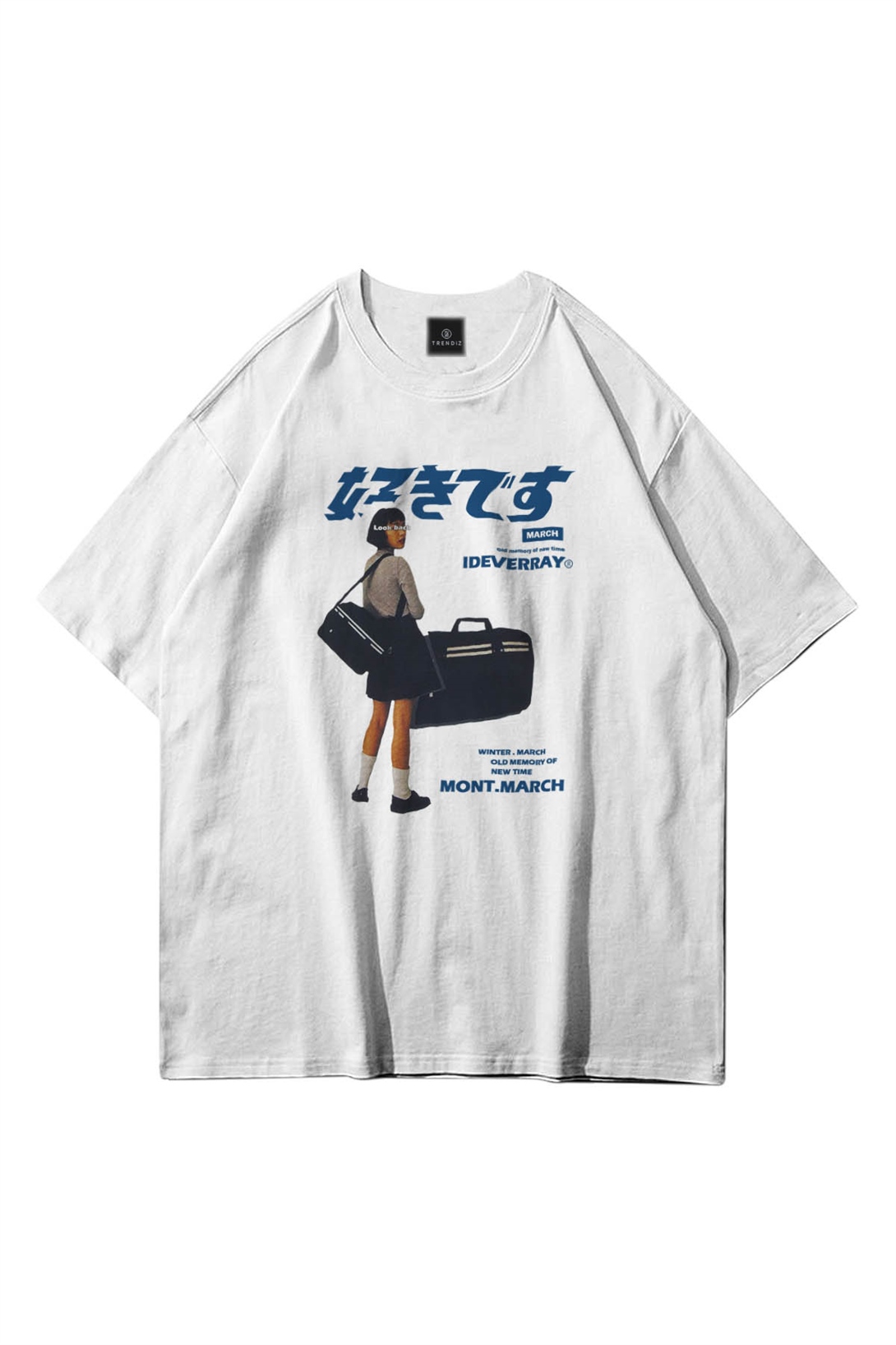 Trendiz Unisex Harajuku Girl Beyaz Tshirt