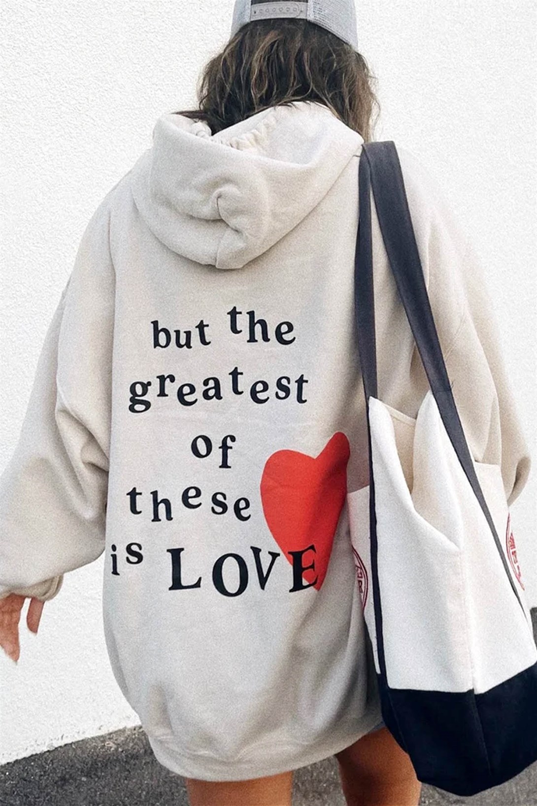 Trendiz Unisex Hope Love Beyaz Sweatshirt