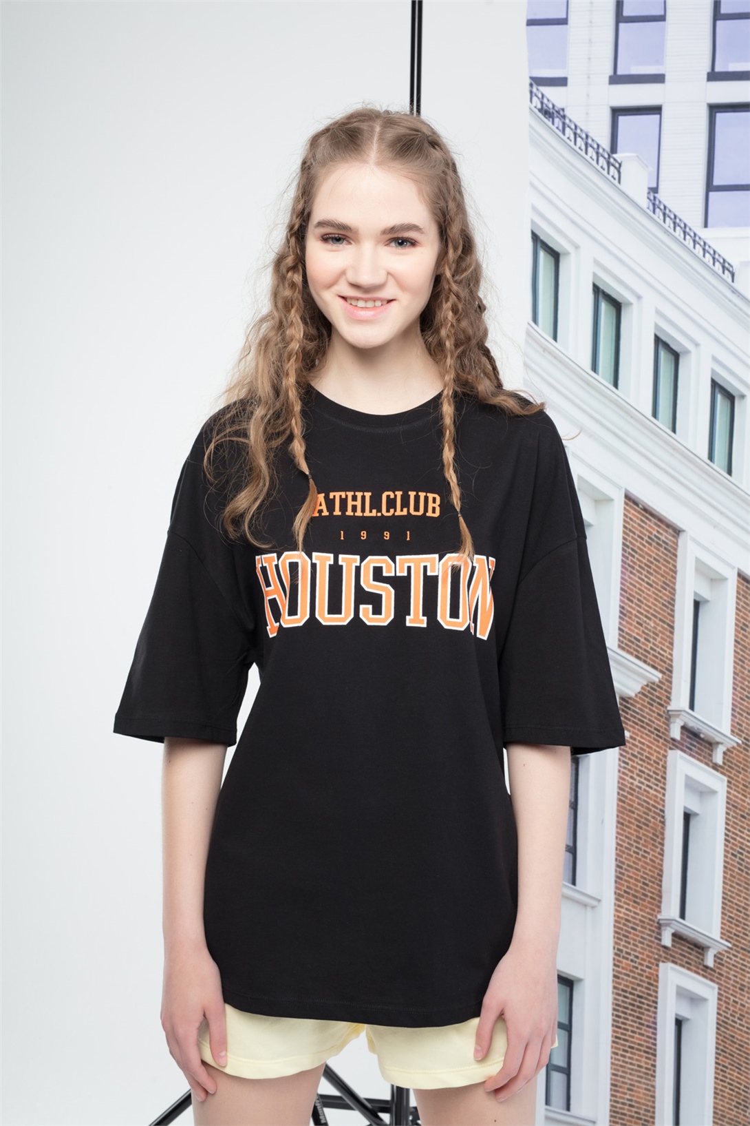 Trendiz Kadın Houston Tshirt Siyah