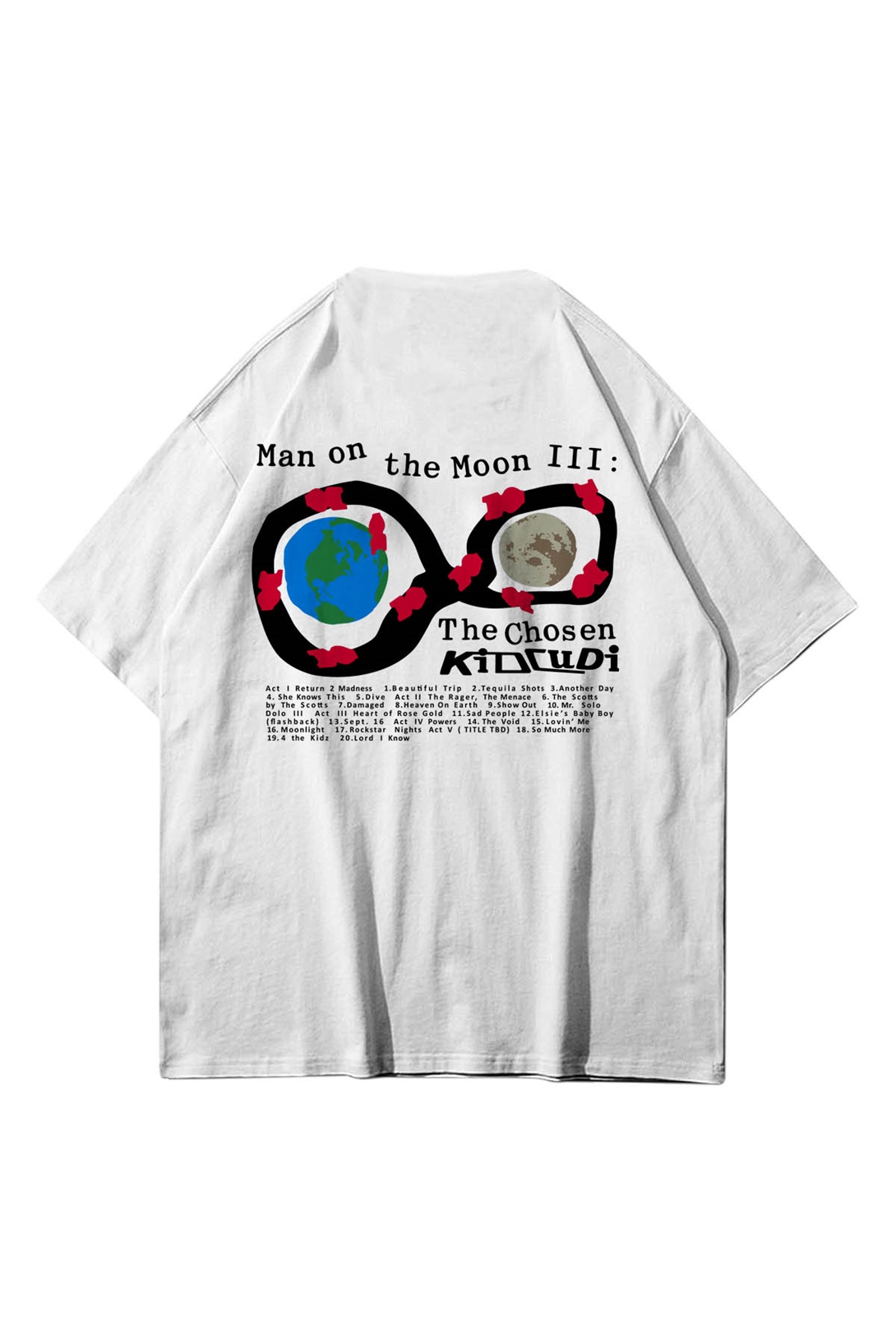 Trendiz Unisex Kid Cudi Man of the Moon 3 Beyaz Tshirt