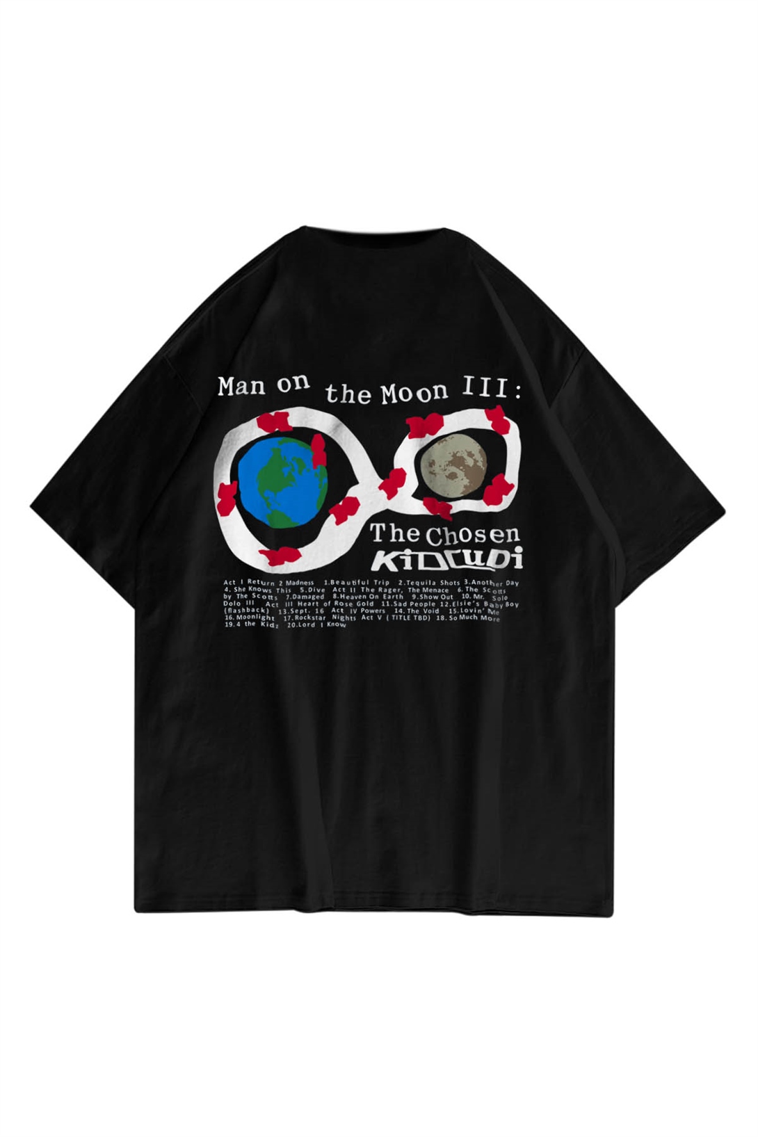 Trendiz Unisex Kid Cudi Man of the Moon 3 Siyah Tshirt