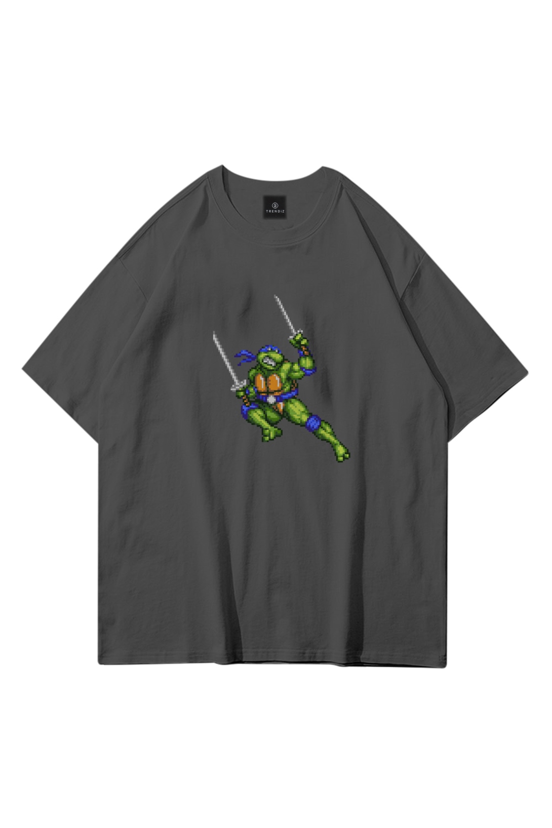 Trendiz Unisex Leonardo Ninja Turtles Antrasit Tshirt