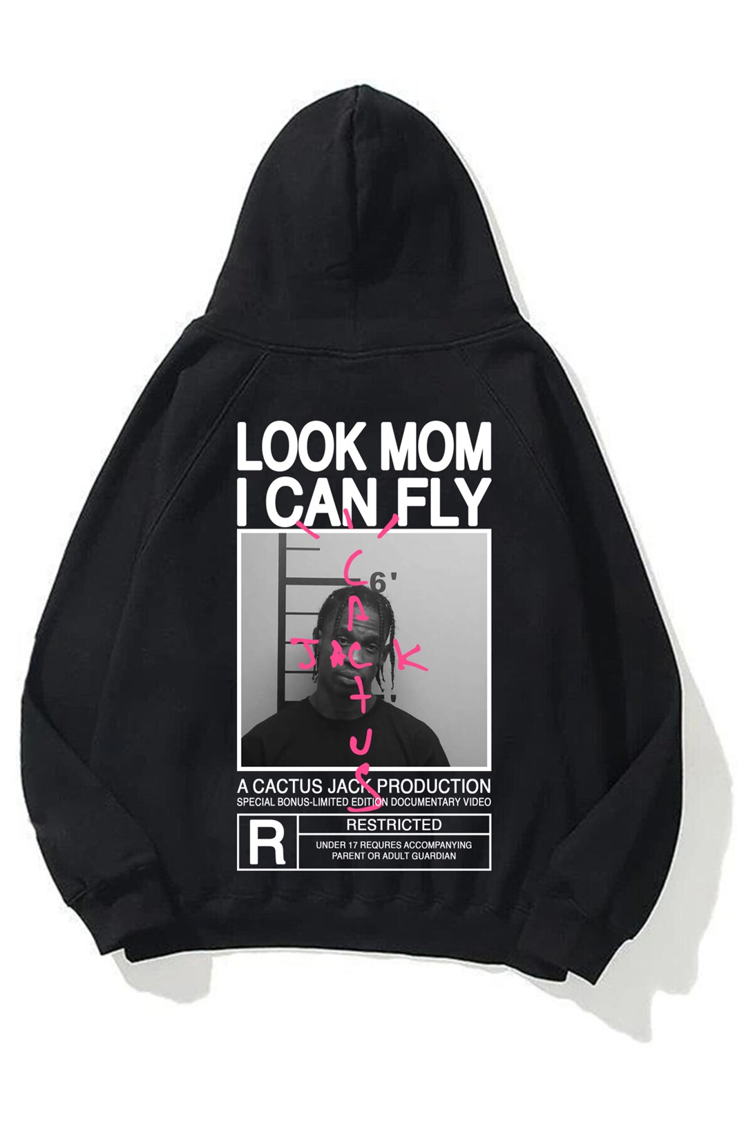 Trendiz Unisex Look Mom I Can Fly Siyah Sweatshirt