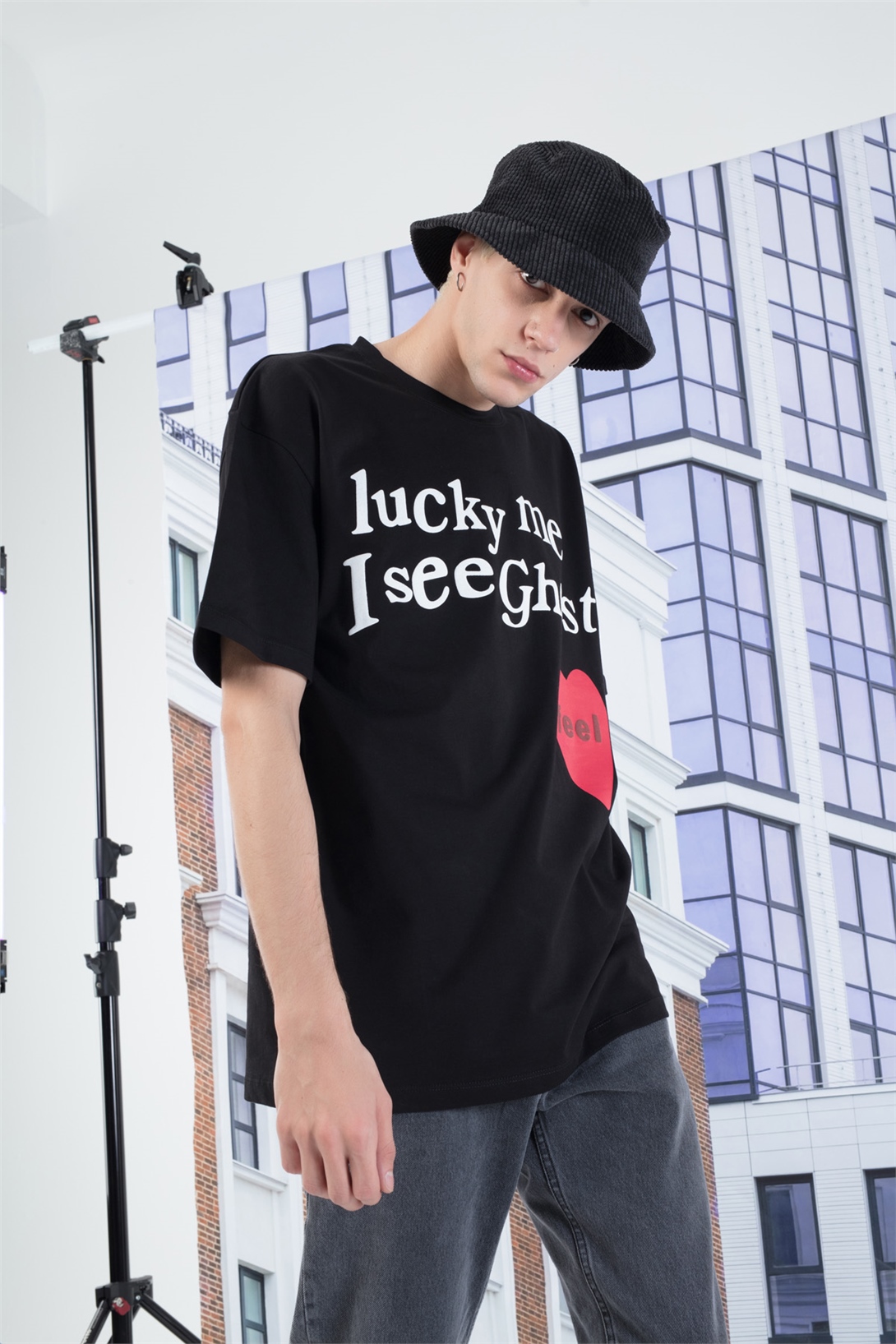 Trendiz Unisex Luckyme Tshirt Siyah