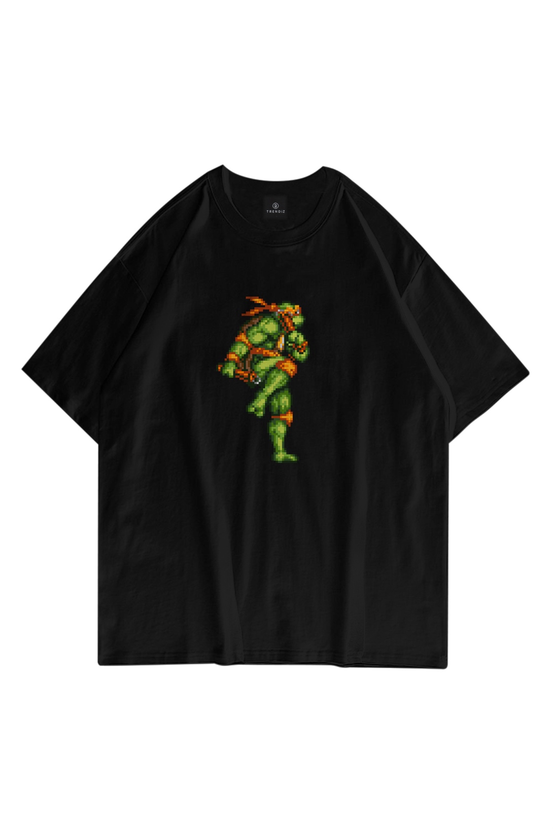 Trendiz Unisex Michelangelo Ninja Turtles Siyah Tshirt
