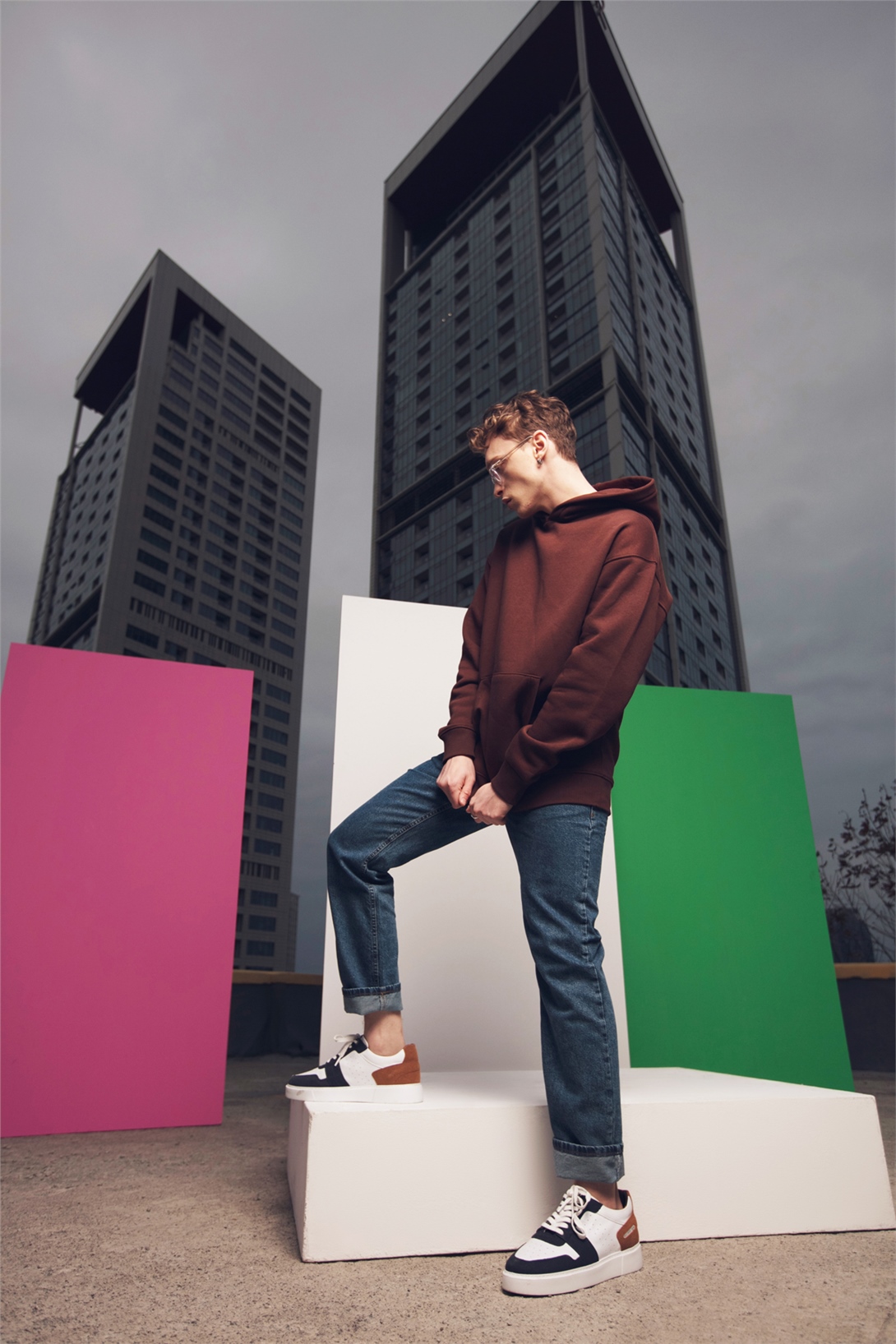 Trendiz Unisex Oversize Basic Sweatshirt Kahverengi
