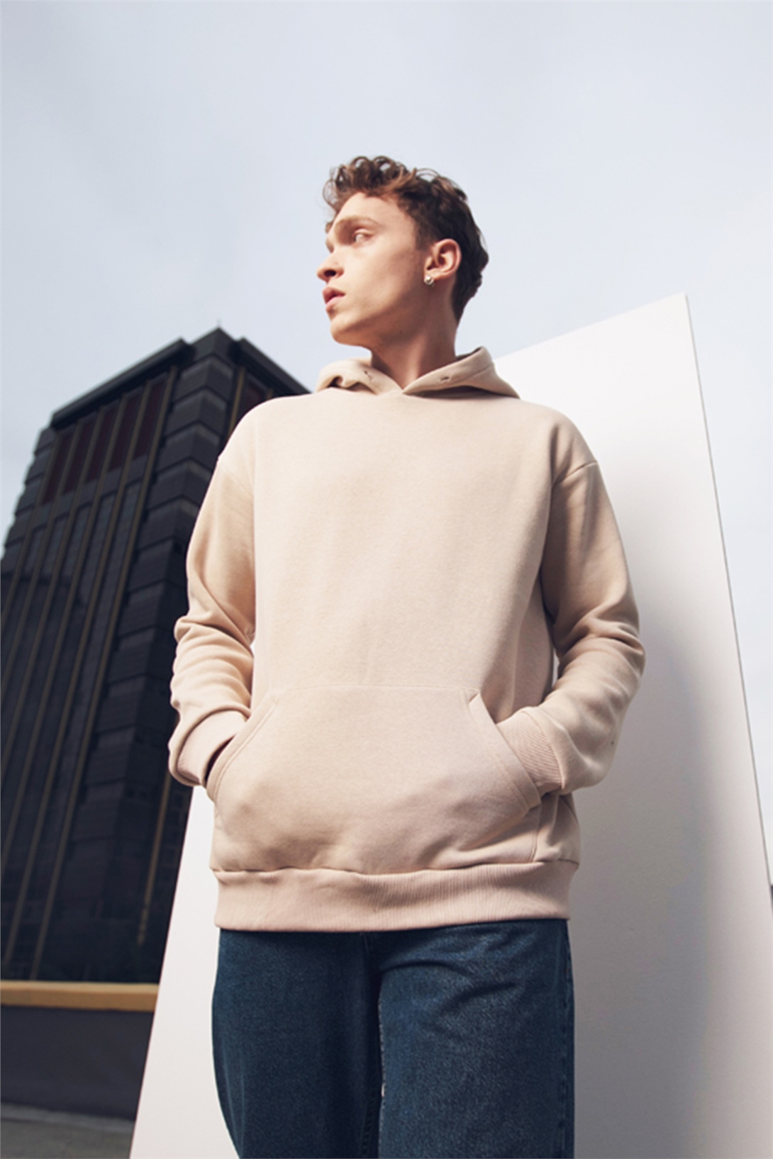 Trendiz Unisex Oversize Basic Sweatshirt Taş