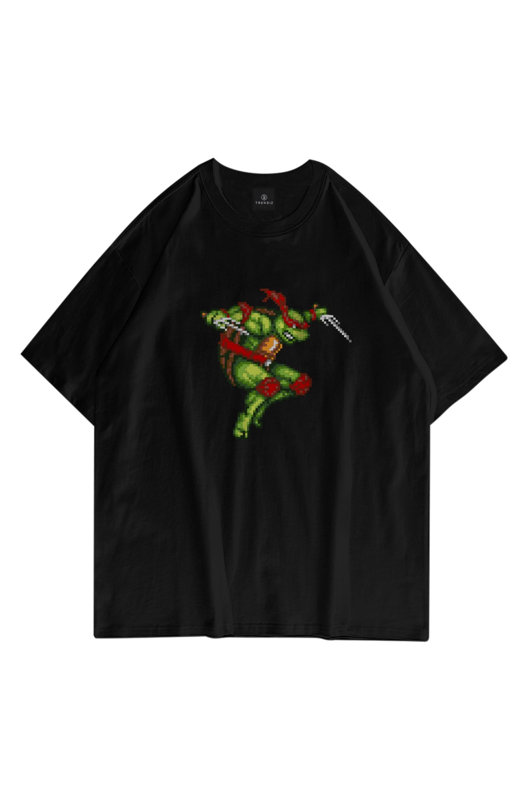 Trendiz Unisex Raphael Ninja Turtles Siyah Tshirt