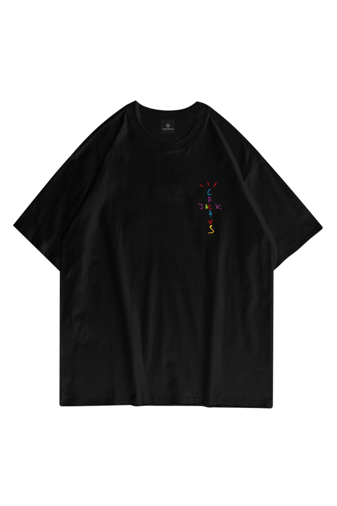 Trendiz Unisex Renkli Cactusjack Siyah Tshirt