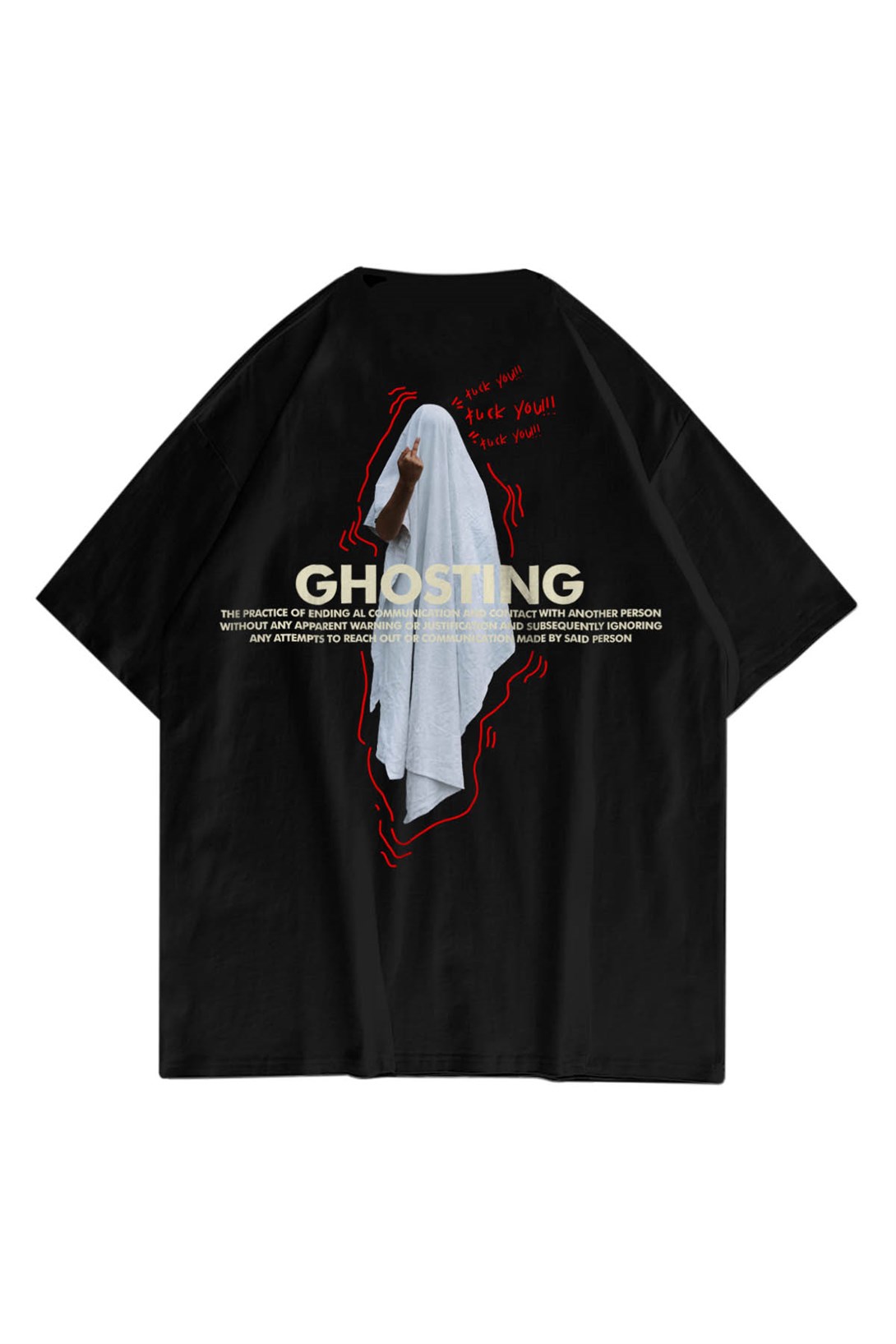 Trendiz Unisex Siyah Ghosting  Tshirt