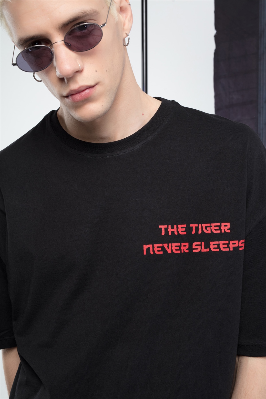 Trendiz Unisex Tiger Tshirt  Siyah