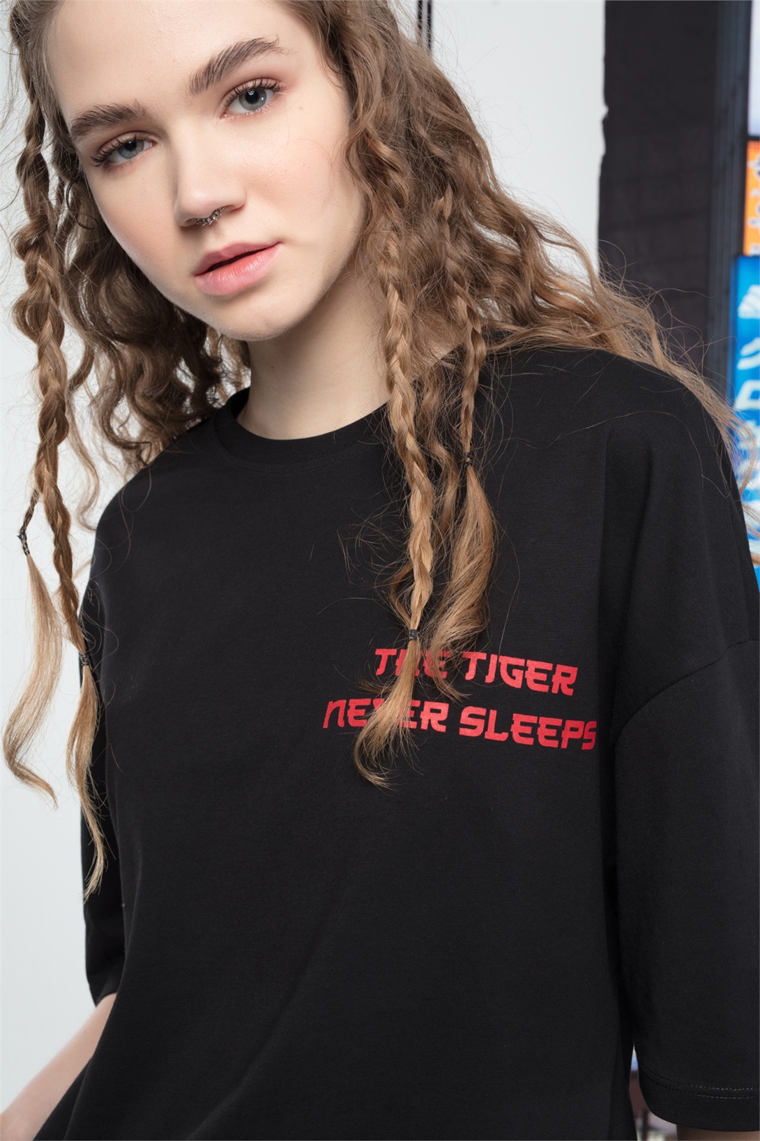 Trendiz Unisex Tiger Tshirt Siyah