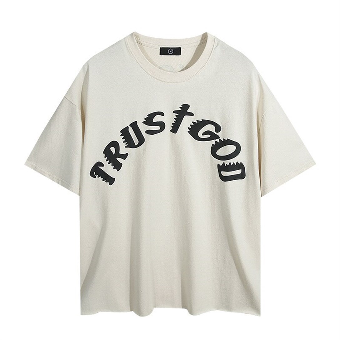 Trendiz Unisex TrustGod Tshirt Beyaz