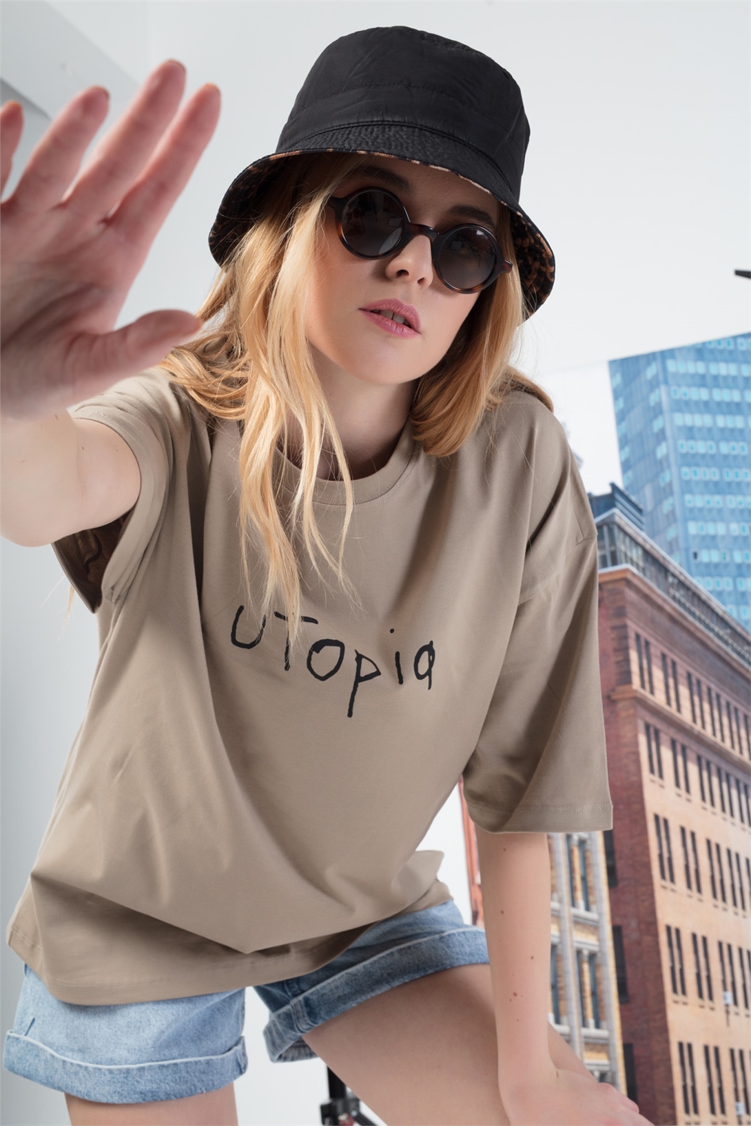 Trendiz Kadın Utopia Tshirt Bej