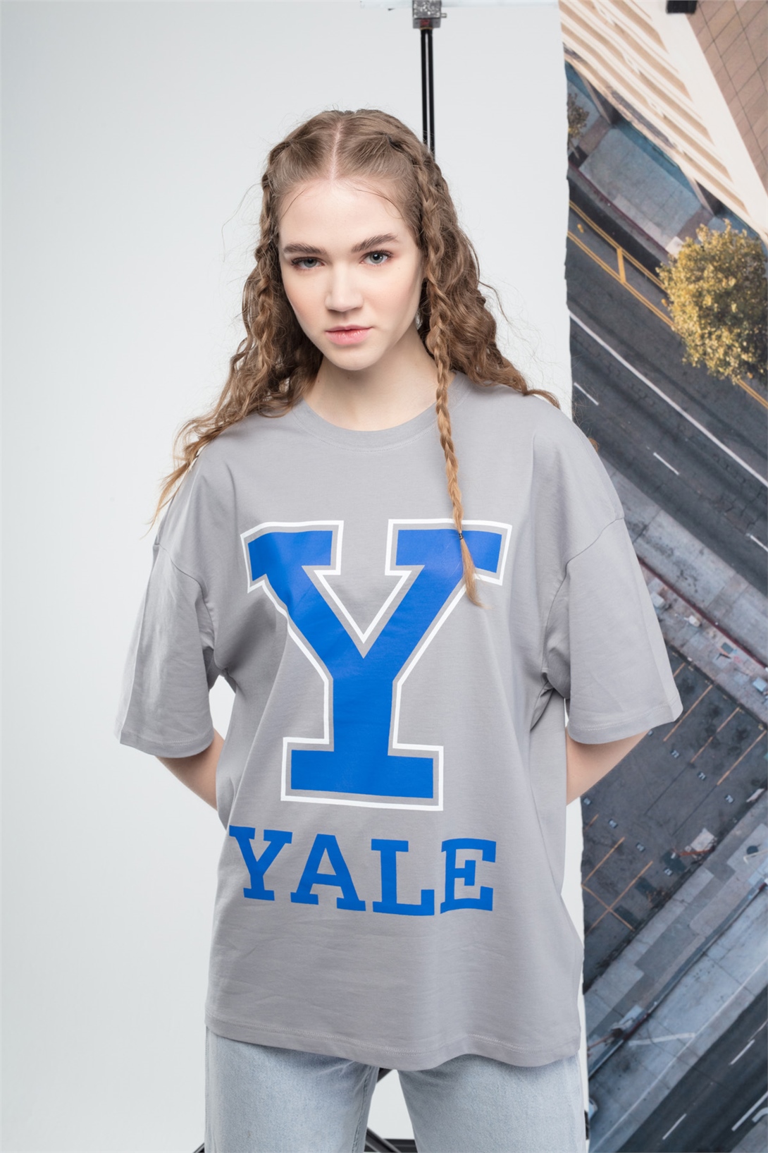 Trendiz Unisex Yale Tshirt Gri
