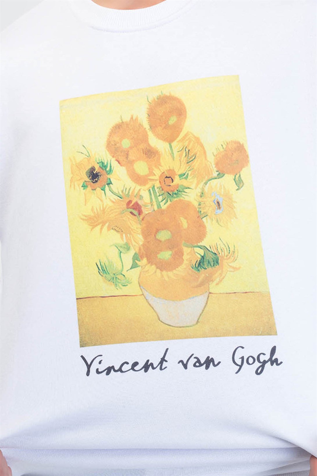 Trendiz Vincent Flowers Yuvarlak Yaka Sweatshirt Beyaz 111106