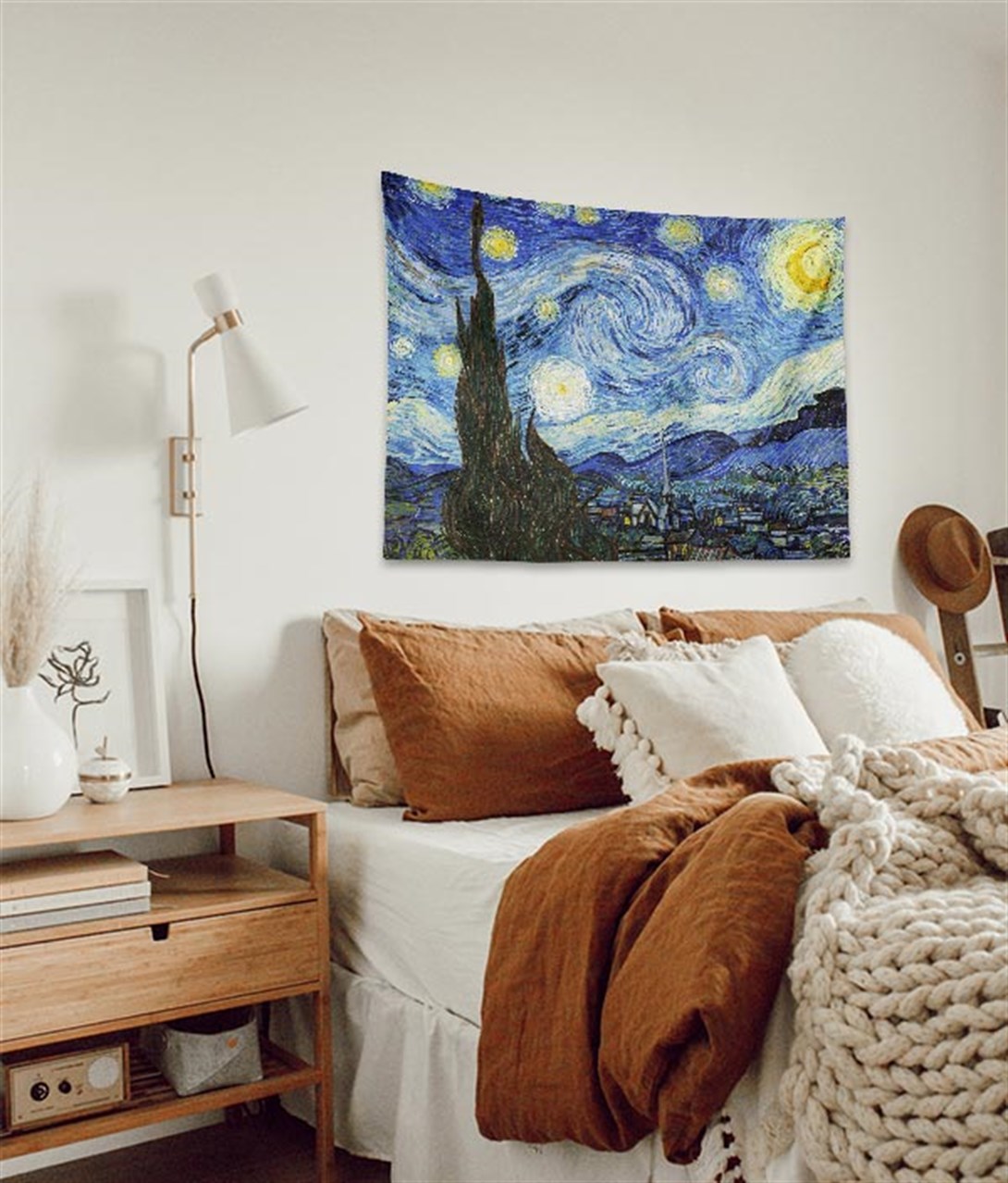 Trendiz Yıldızlı Gece Mavi Duvar Halısı 75x100 W20001