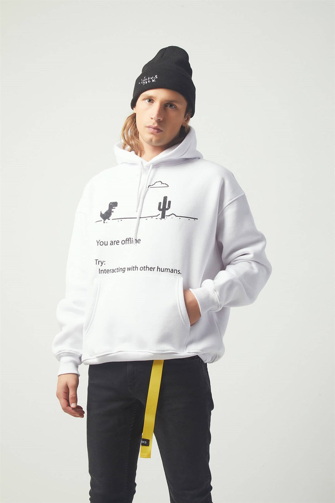 Trendiz Offline Oversıze Sweatshirt Beyaz TR30018