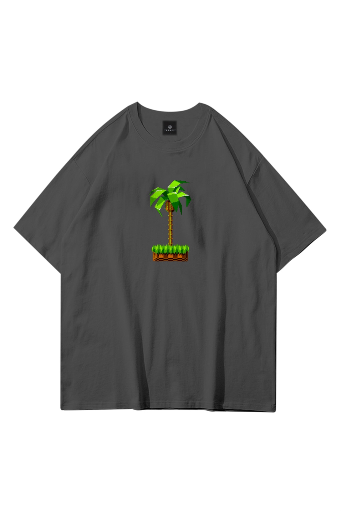 Trendiz Unisex Lonely Palm Tree Sonic Antrasit Tshirt