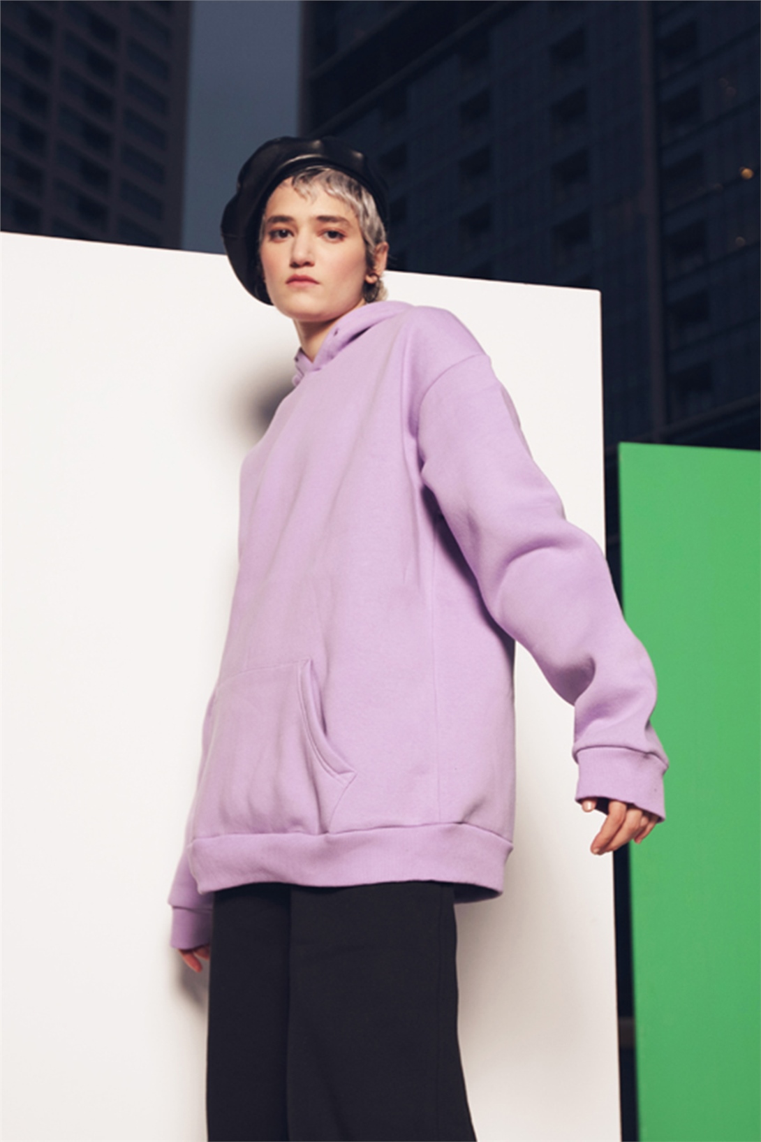 Trendiz Unisex Oversize Basic Sweatshirt Lila