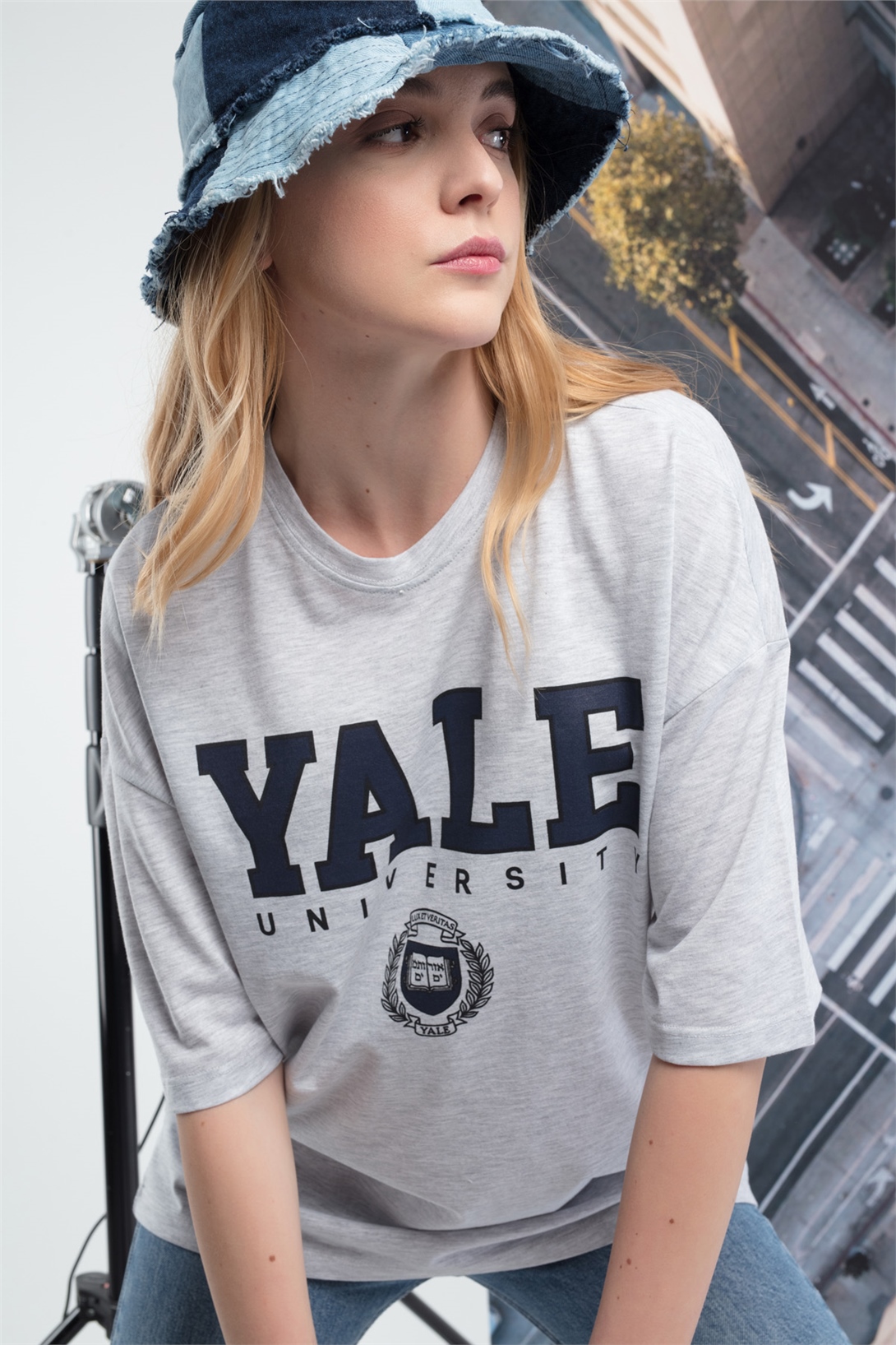 Trendiz Unisex Yale Tshirt Beyaz