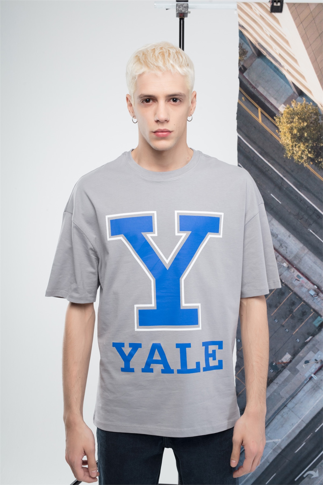Trendiz Unisex Yale Tshirt Gri